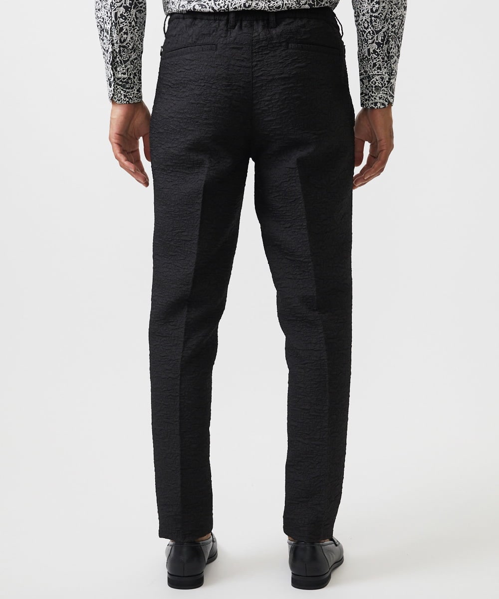 MNLDA51250 MICHEL KLEIN HOMME(ミッシェルクラン オム) ジャガードスラックスパンツ セットアップ ブラック