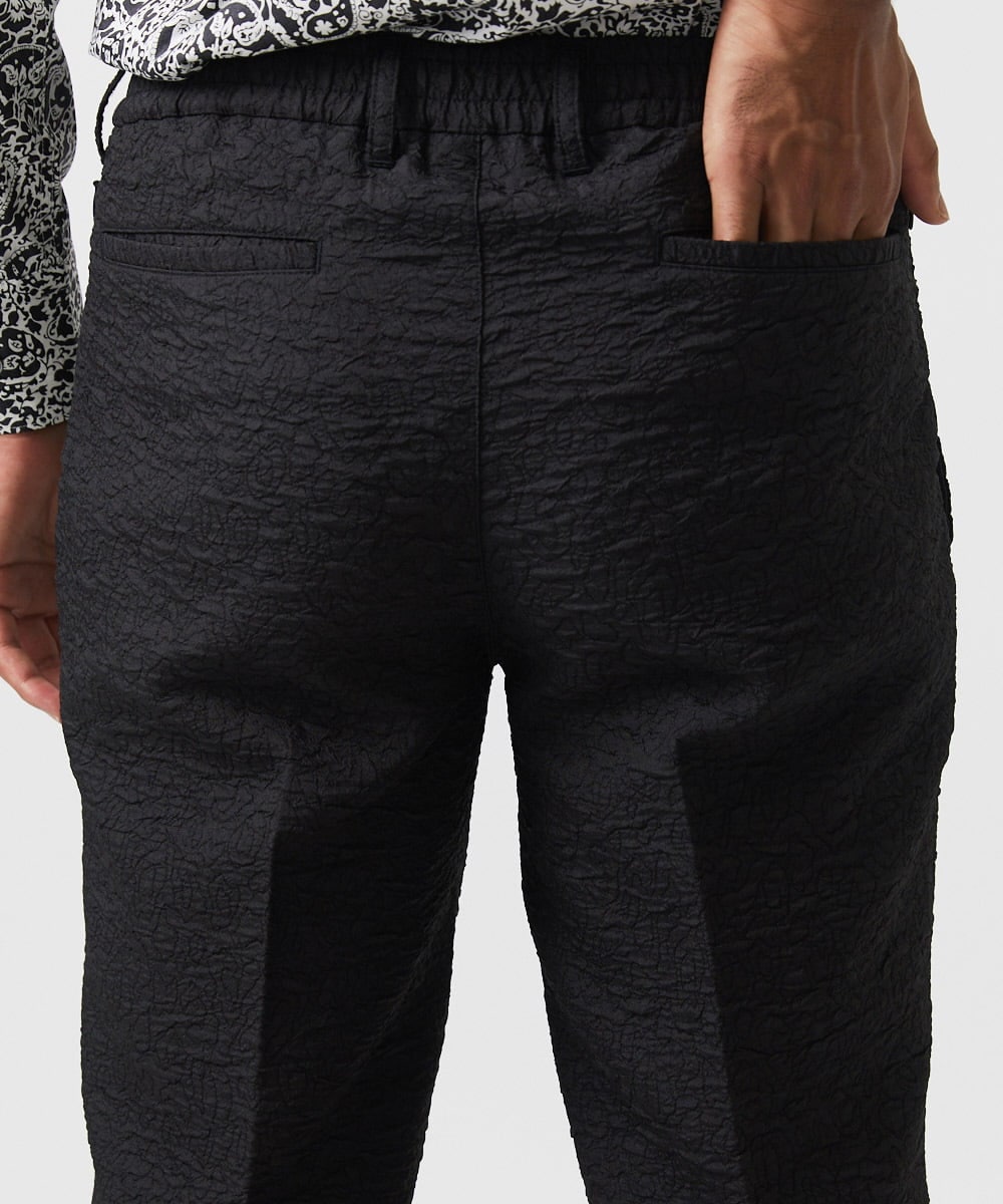 MNLDA51250 MICHEL KLEIN HOMME(ミッシェルクラン オム) ジャガードスラックスパンツ セットアップ ブラック