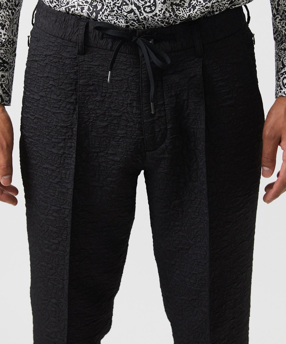 MNLDA51250 MICHEL KLEIN HOMME(ミッシェルクラン オム) ジャガードスラックスパンツ セットアップ ブラック