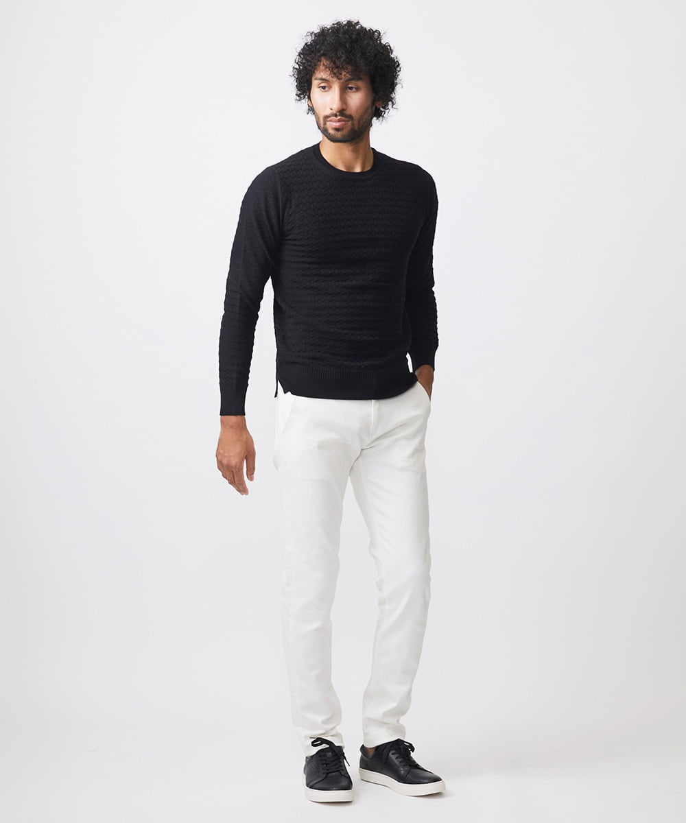 MNLDA53360 MICHEL KLEIN HOMME(ミッシェルクラン オム) 《日本製》ホワイトデニムパンツ ホワイト