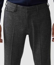 MNLDC09230 MICHEL KLEIN HOMME(ミッシェルクラン オム) ツイード調ストレッチスラックスパンツ セットアップ ダークグレー