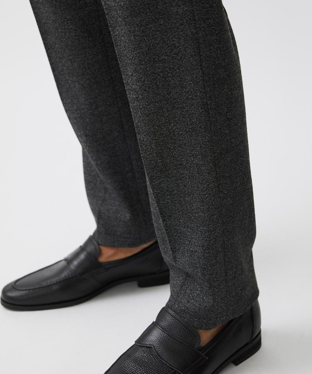 MNLDC09230 MICHEL KLEIN HOMME(ミッシェルクラン オム) ツイード調ストレッチスラックスパンツ セットアップ ダークグレー