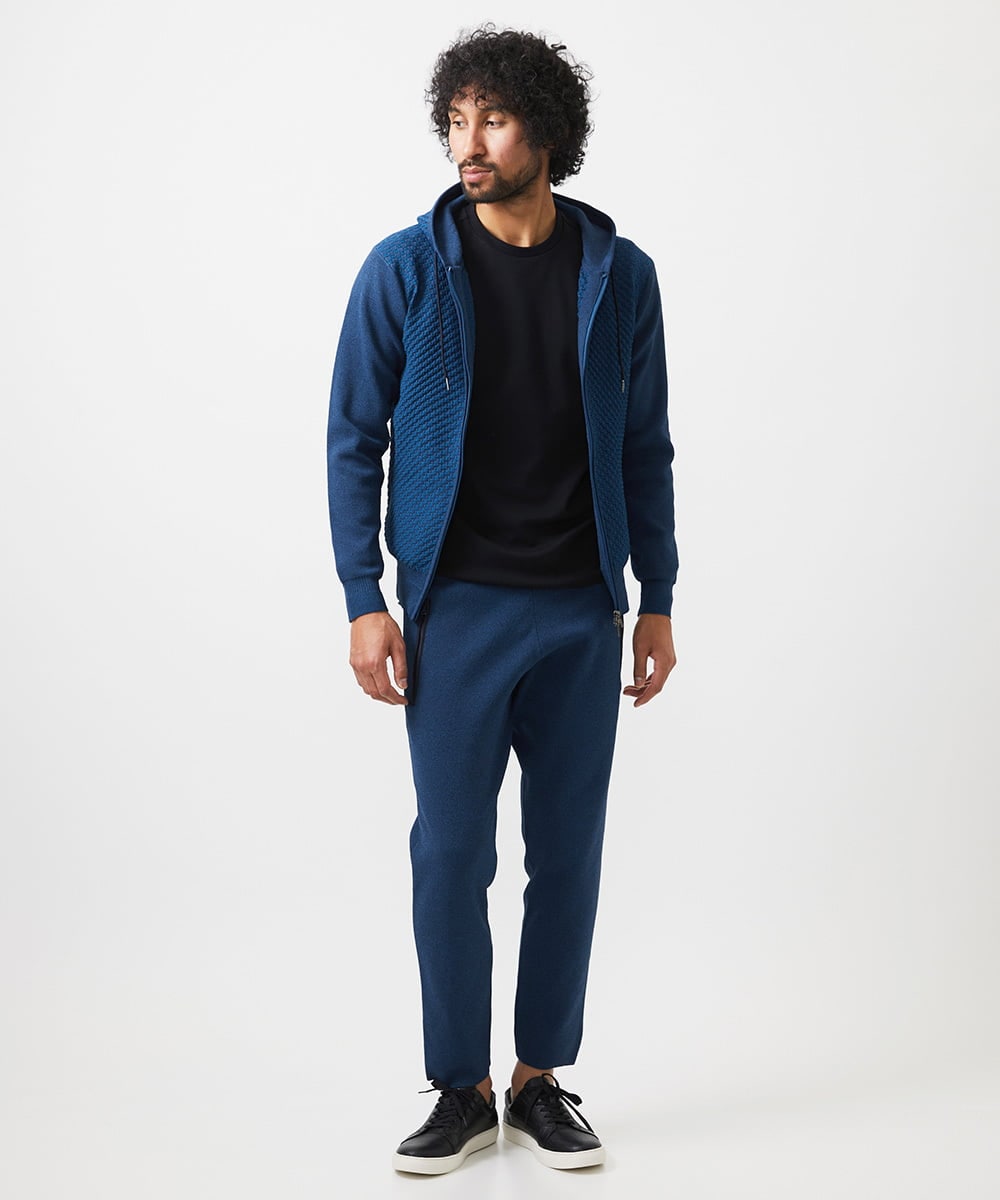 MNLDC52200 MICHEL KLEIN HOMME(ミッシェルクラン オム) 【2025年モデル】ニットトラックパンツ セットアップ ブルー