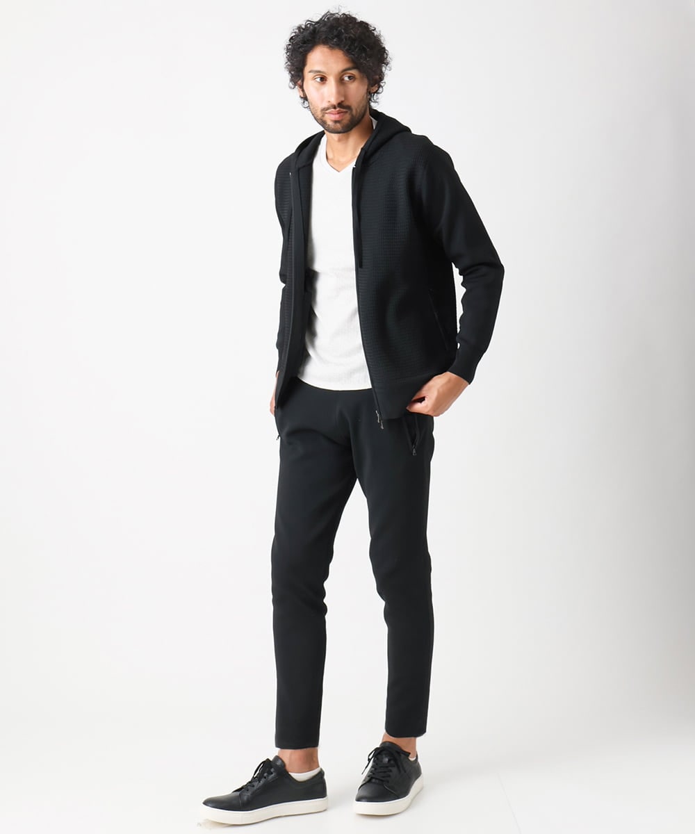 MNLDC52200 MICHEL KLEIN HOMME(ミッシェルクラン オム) 【2025年モデル】ニットトラックパンツ セットアップ ブラック