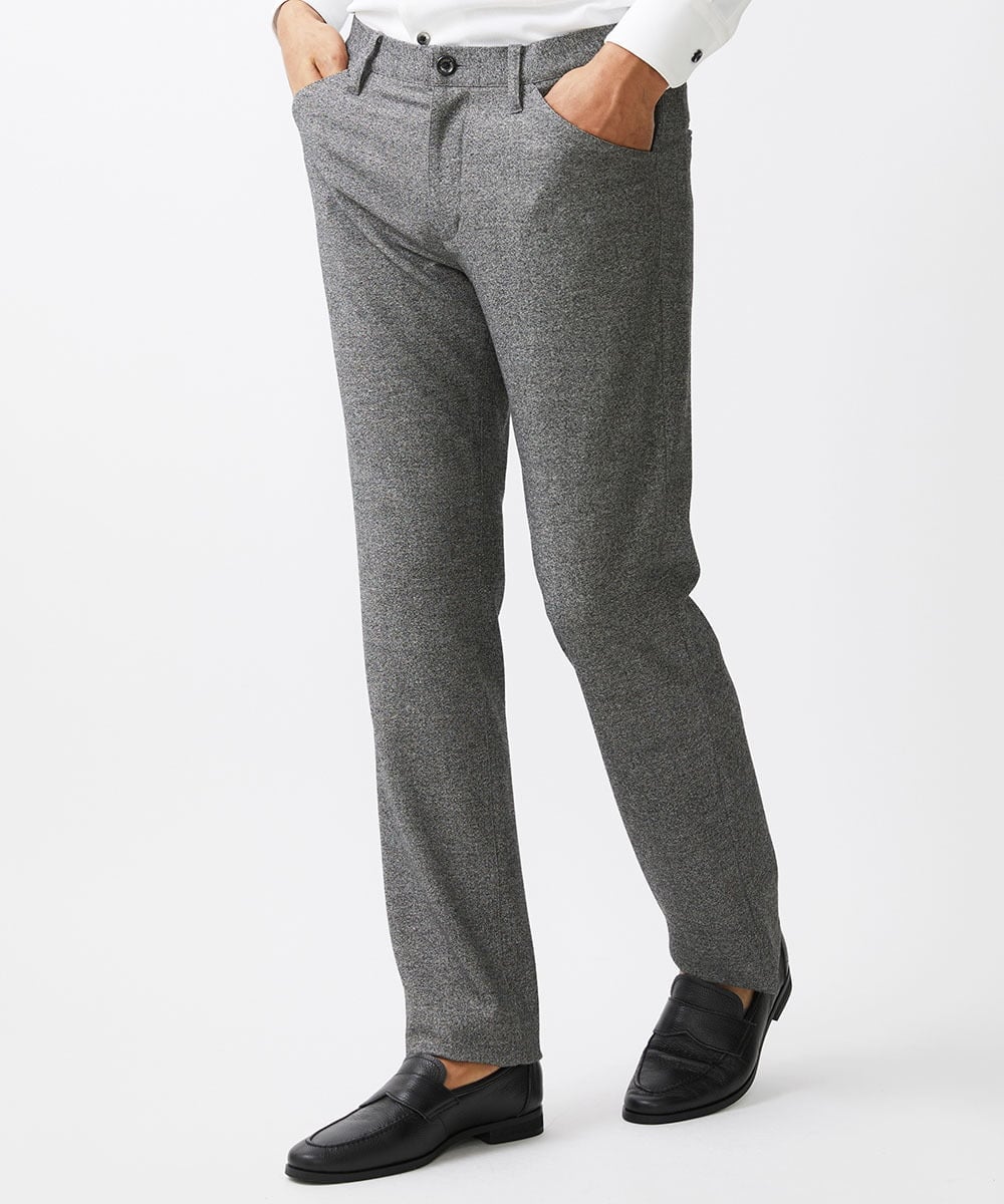 MNLDC58200 MICHEL KLEIN HOMME(ミッシェルクラン オム) ツイード調ストレッチ5ポケットパンツ セットアップ グレー