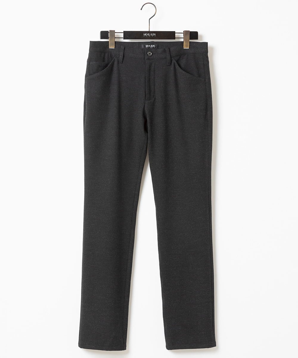 MNLDC58200 MICHEL KLEIN HOMME(ミッシェルクラン オム) ツイード調ストレッチ5ポケットパンツ セットアップ ブラック