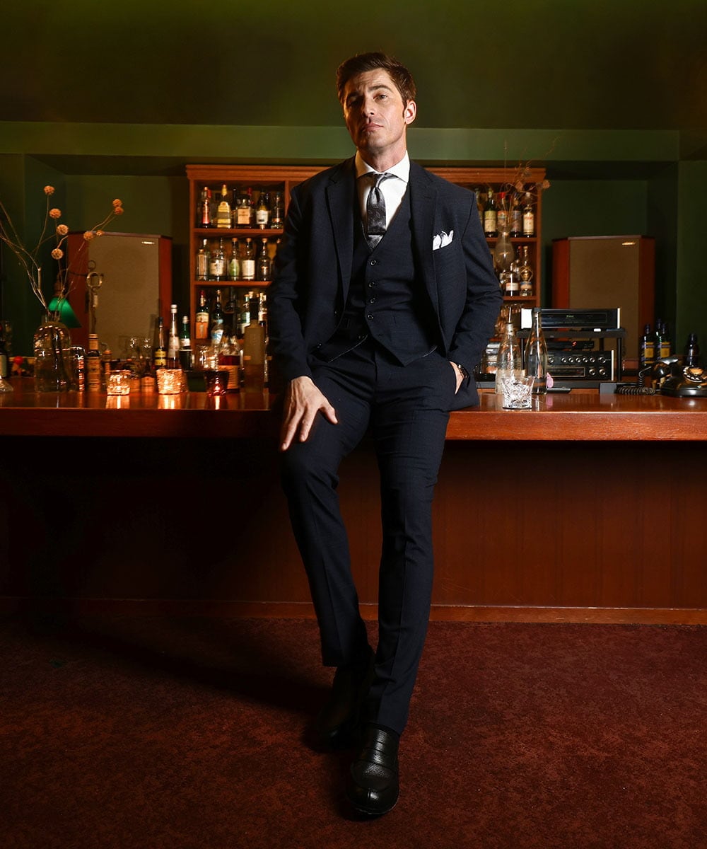 MNLDD01230 MICHEL KLEIN HOMME(ミッシェルクラン オム) 【セットアップ】3ピース対応スラックスパンツ ネイビー