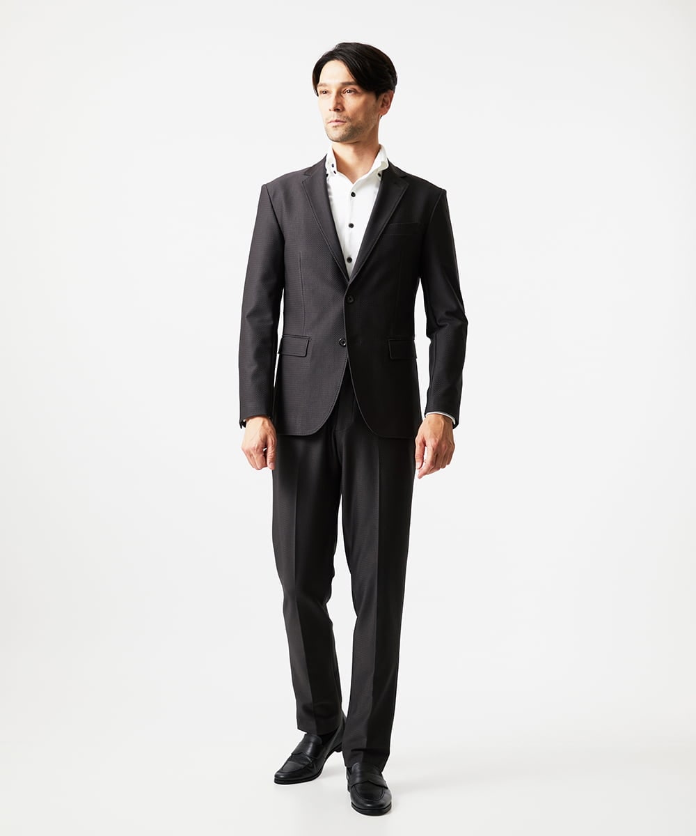 MNLDD09230 MICHEL KLEIN HOMME(ミッシェルクラン オム) トリコットストレッチスラックスパンツ ダークグレー