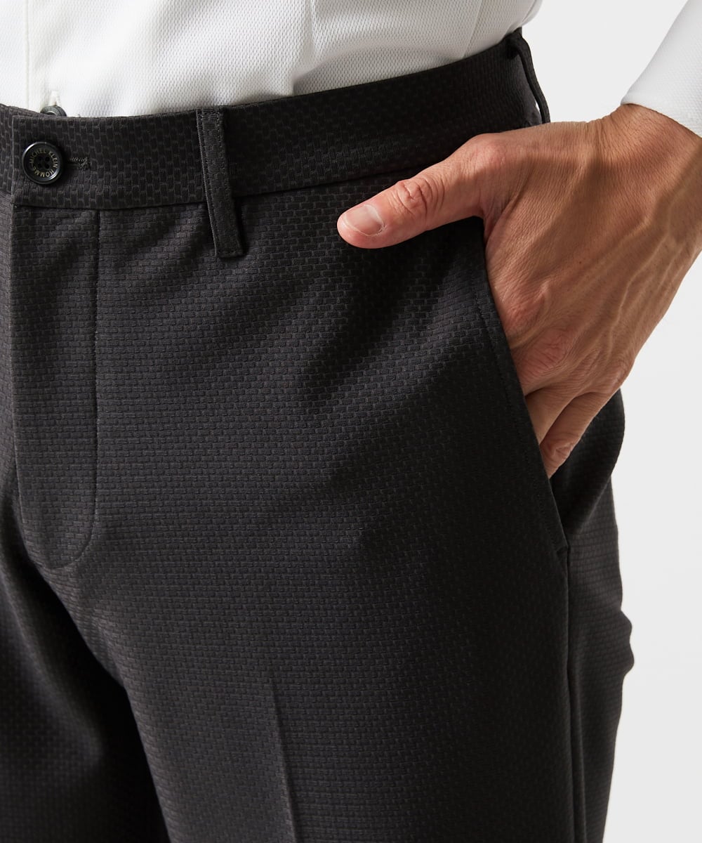 MNLDD09230 MICHEL KLEIN HOMME(ミッシェルクラン オム) トリコットストレッチスラックスパンツ ダークグレー