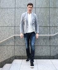 MNLDD26330 MICHEL KLEIN HOMME(ミッシェルクラン オム) 《日本製》ブルーオーシャンデニムパンツ ネイビー