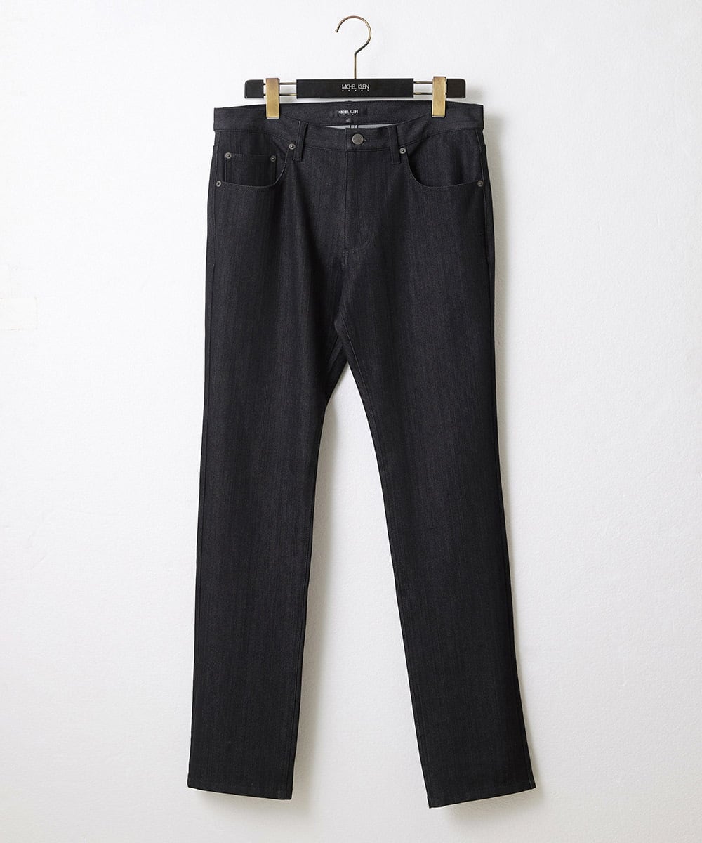 MNLDD50170 MICHEL KLEIN HOMME(ミッシェルクラン オム) 【撥水】プレビアシャンブレー5ポケットパンツ ブラック