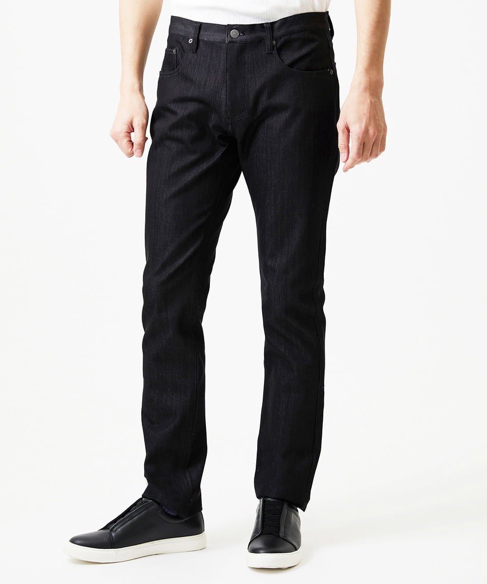 MNLDD50170 MICHEL KLEIN HOMME(ミッシェルクラン オム) 【撥水】プレビアシャンブレー5ポケットパンツ ブラック