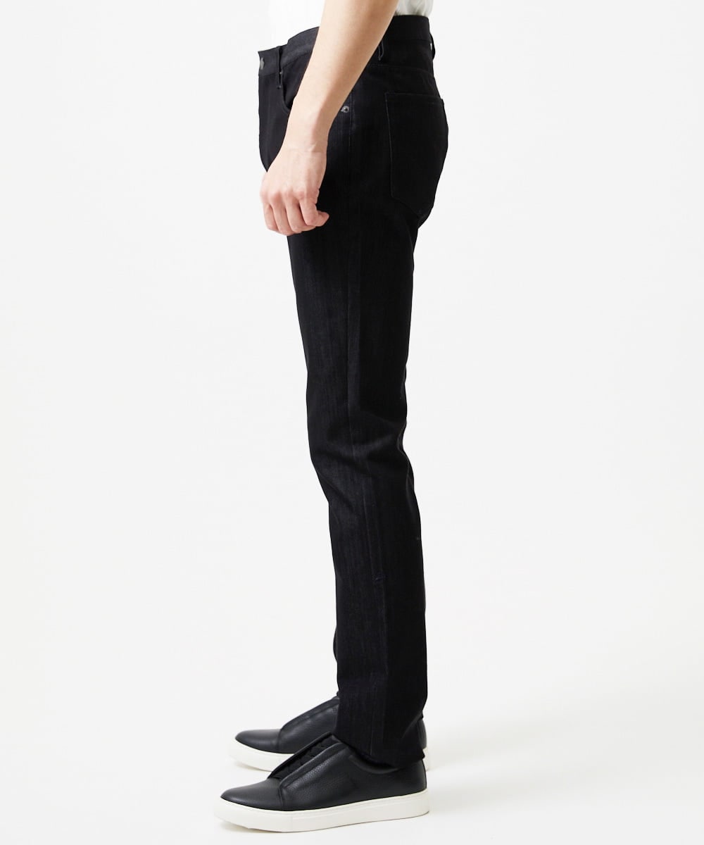 MNLDD50170 MICHEL KLEIN HOMME(ミッシェルクラン オム) 【撥水】プレビアシャンブレー5ポケットパンツ ブラック