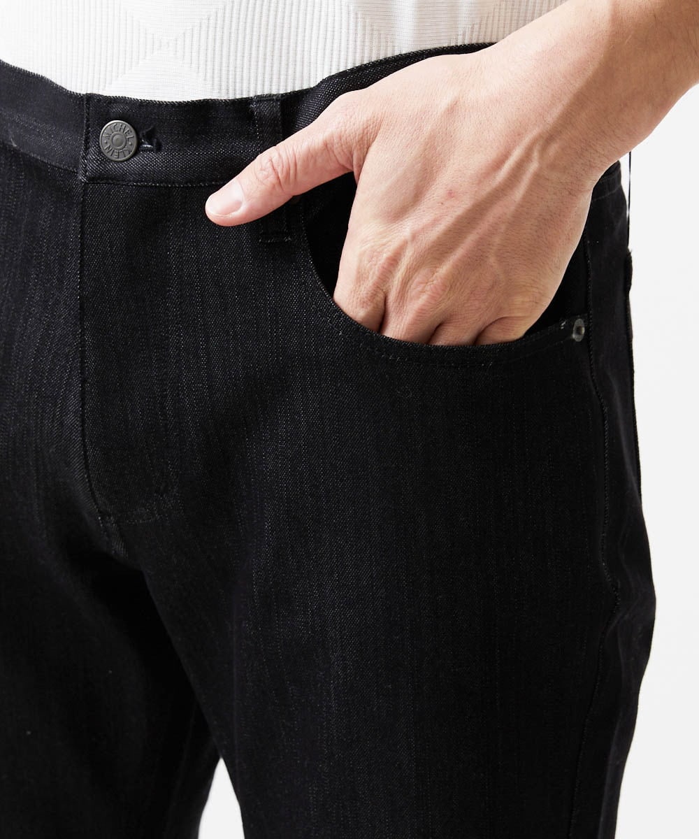 MNLDD50170 MICHEL KLEIN HOMME(ミッシェルクラン オム) 【撥水】プレビアシャンブレー5ポケットパンツ ブラック