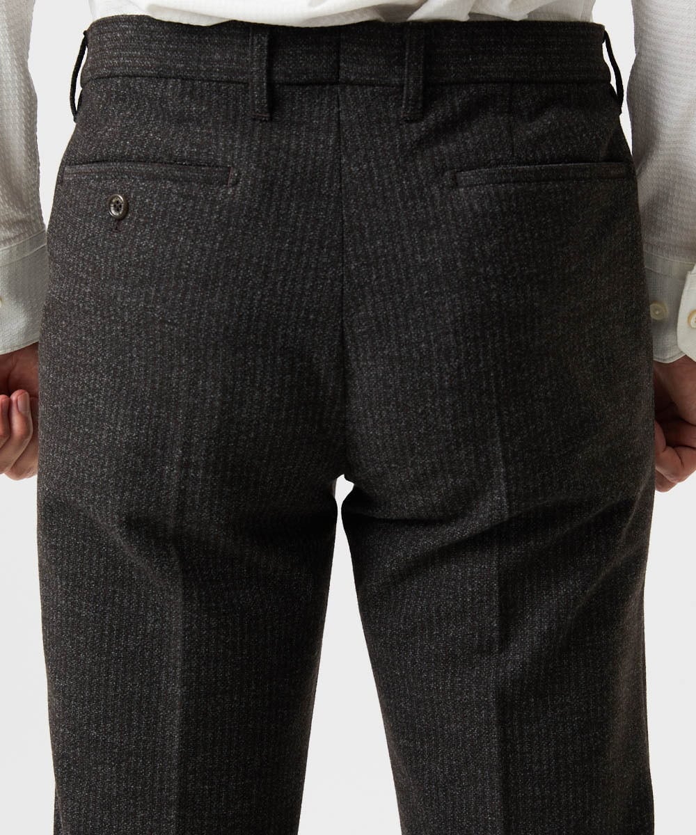 MNLDF05250 MICHEL KLEIN HOMME(ミッシェルクラン オム) ストライプスラックスパンツ ブラウン