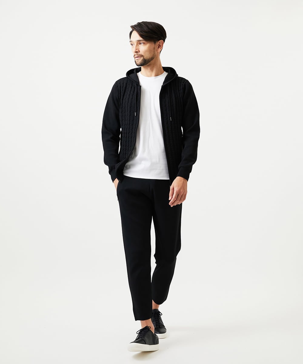 MNLDF52200 MICHEL KLEIN HOMME(ミッシェルクラン オム) 【セットアップ】ニットジョガーパンツ ブラック