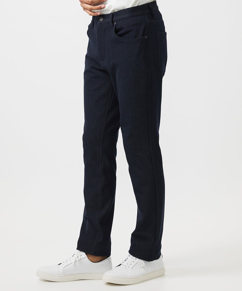 MNLDF55230 MICHEL KLEIN HOMME(ミッシェルクラン オム) デニム調ストレッチファイブポケットパンツ ネイビー