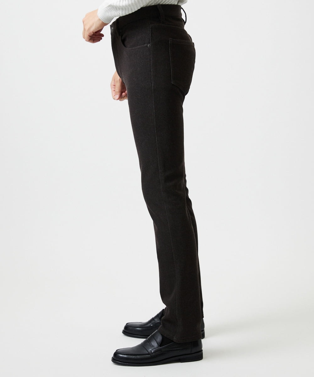 MNLDF55230 MICHEL KLEIN HOMME(ミッシェルクラン オム) デニム調ストレッチファイブポケットパンツ ブラウン