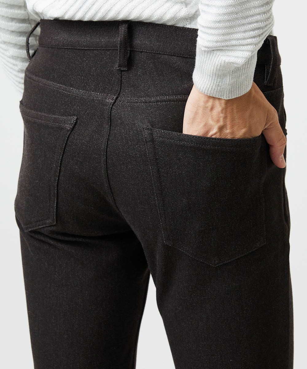 MNLDF55230 MICHEL KLEIN HOMME(ミッシェルクラン オム) デニム調ストレッチファイブポケットパンツ ブラウン