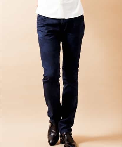 安い店 パンツ ウッドランドハンドプリント ネイビー 紺 オム Vo4qc Michel Klein Homme ミッシェルクラン 52 オンラインで最も売れている製品 New 7cascades Com