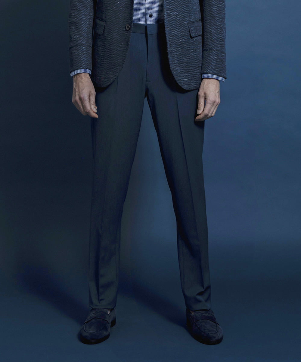 MNLDS01190 MICHEL KLEIN HOMME(ミッシェルクラン オム) オックススラックスパンツ ブルー(55)