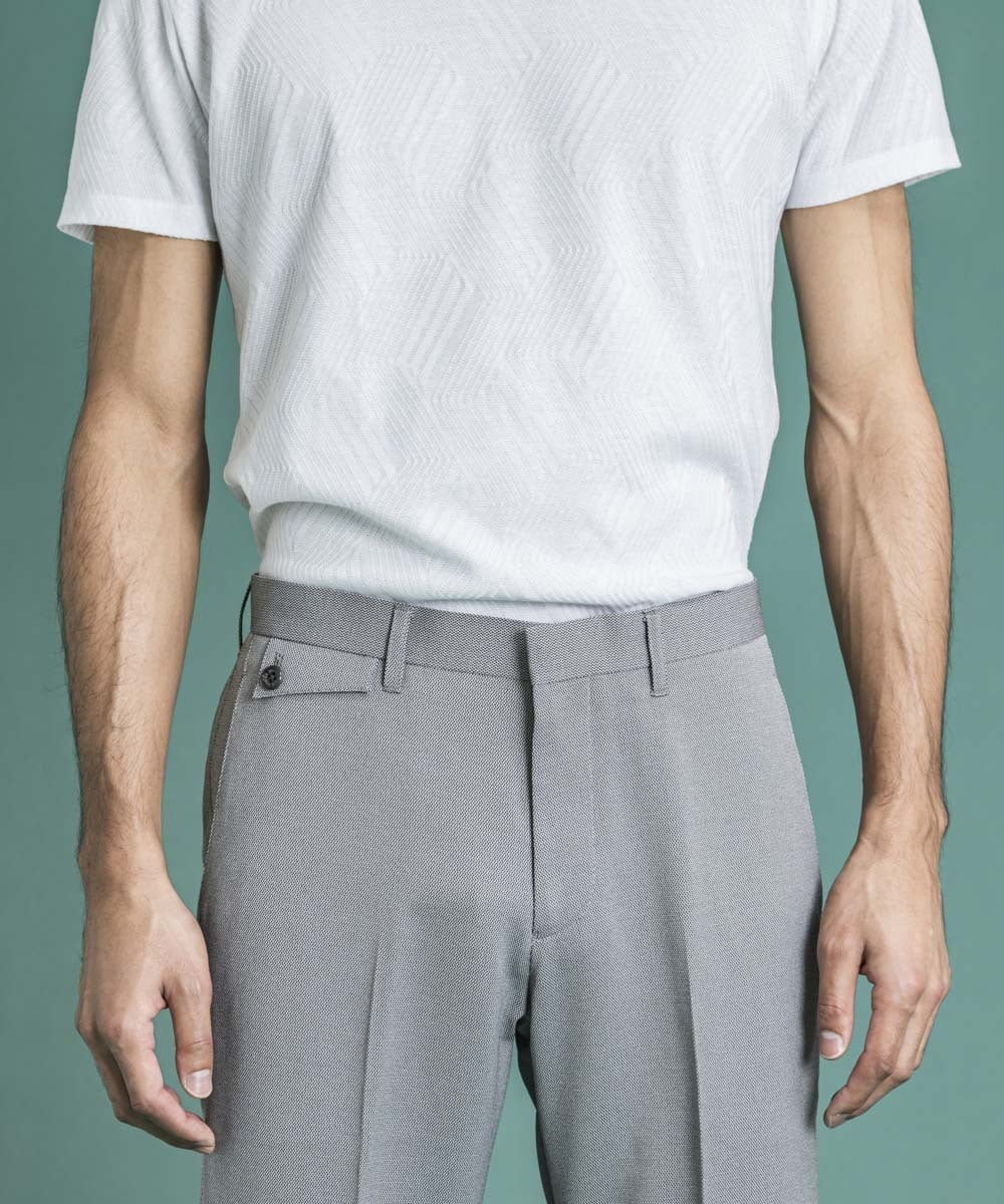 MNLDS01190 MICHEL KLEIN HOMME(ミッシェルクラン オム) オックススラックスパンツ ライトグレー(91)