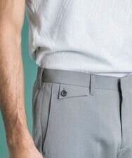 MNLDS01190 MICHEL KLEIN HOMME(ミッシェルクラン オム) オックススラックスパンツ ライトグレー(91)