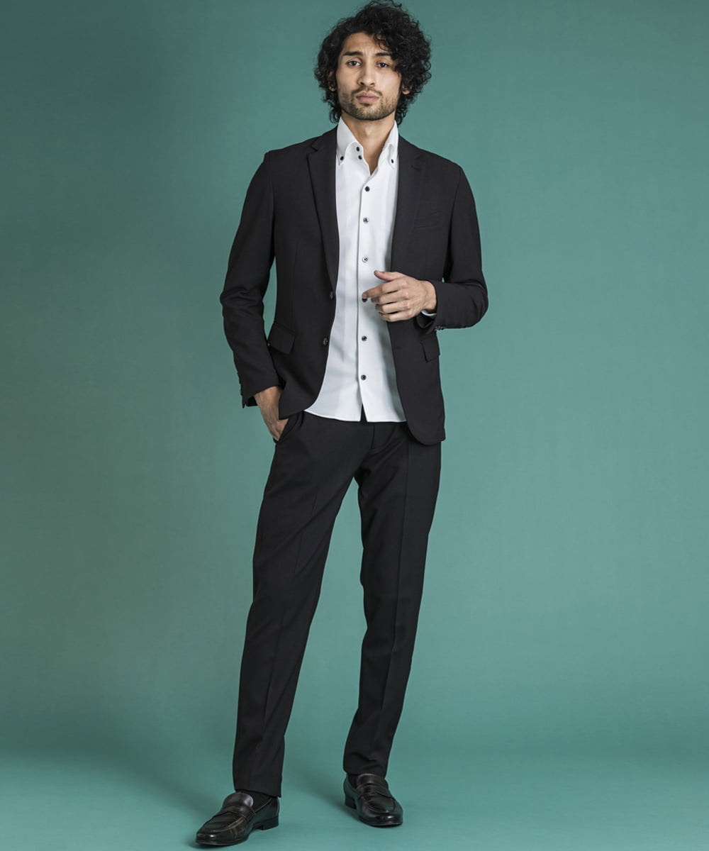 MNLDS01190 MICHEL KLEIN HOMME(ミッシェルクラン オム) オックススラックスパンツ ブラック(94)