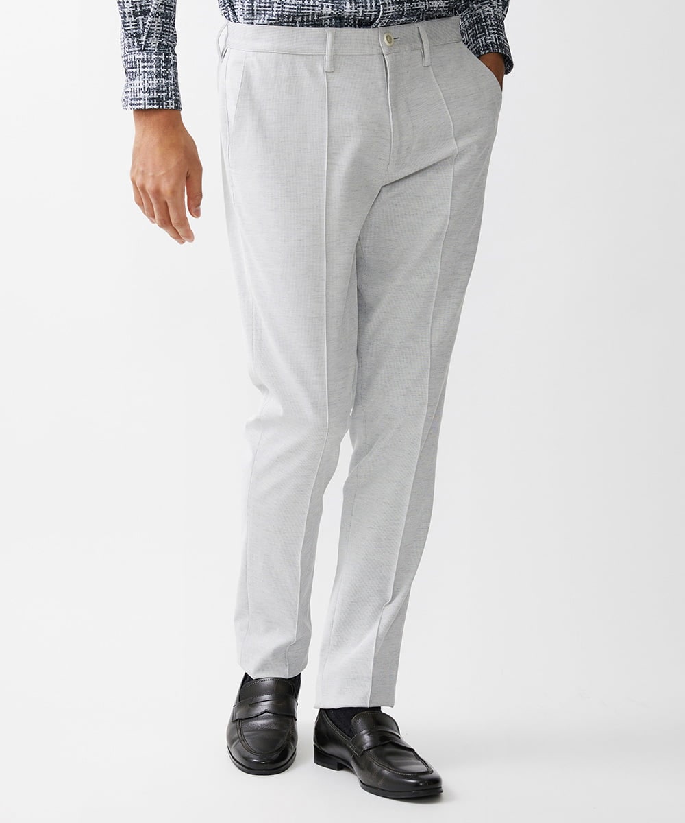 MNLDV53230 MICHEL KLEIN HOMME(ミッシェルクラン オム) テーパードスラックスパンツ ライトグレー