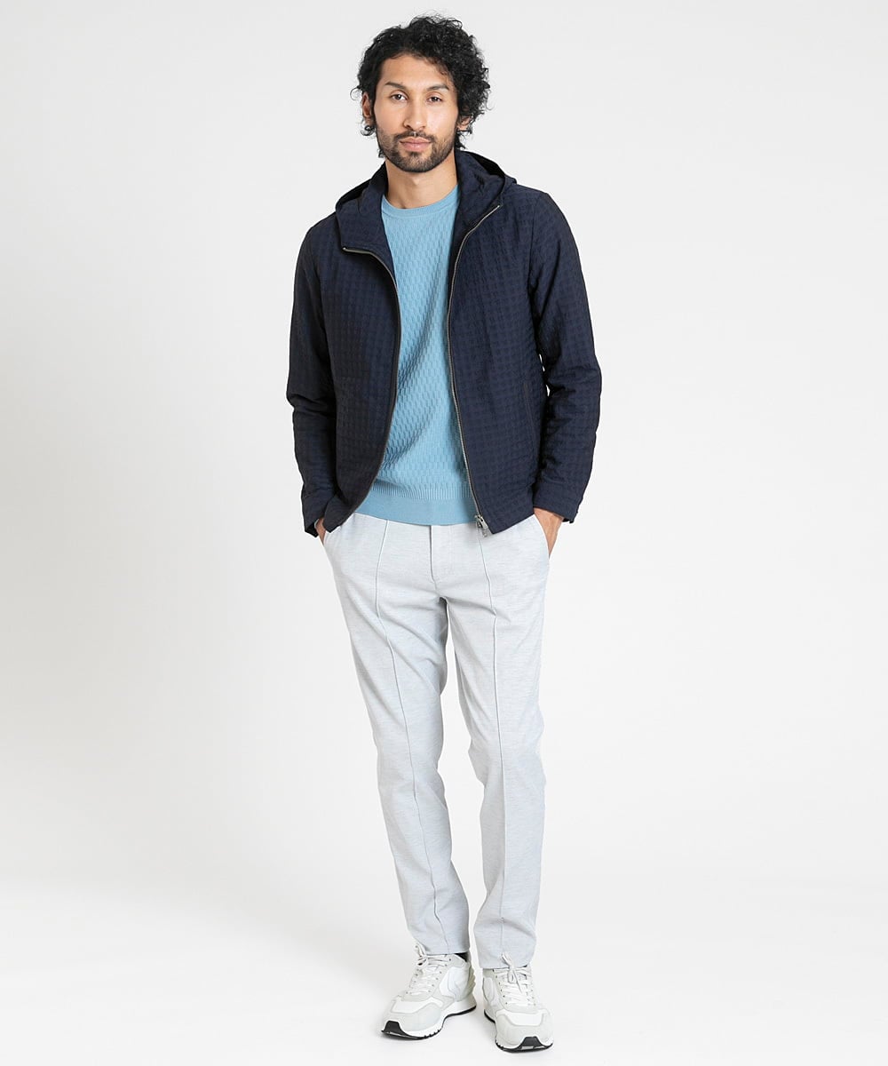 MNLDV53230 MICHEL KLEIN HOMME(ミッシェルクラン オム) テーパードスラックスパンツ ライトグレー