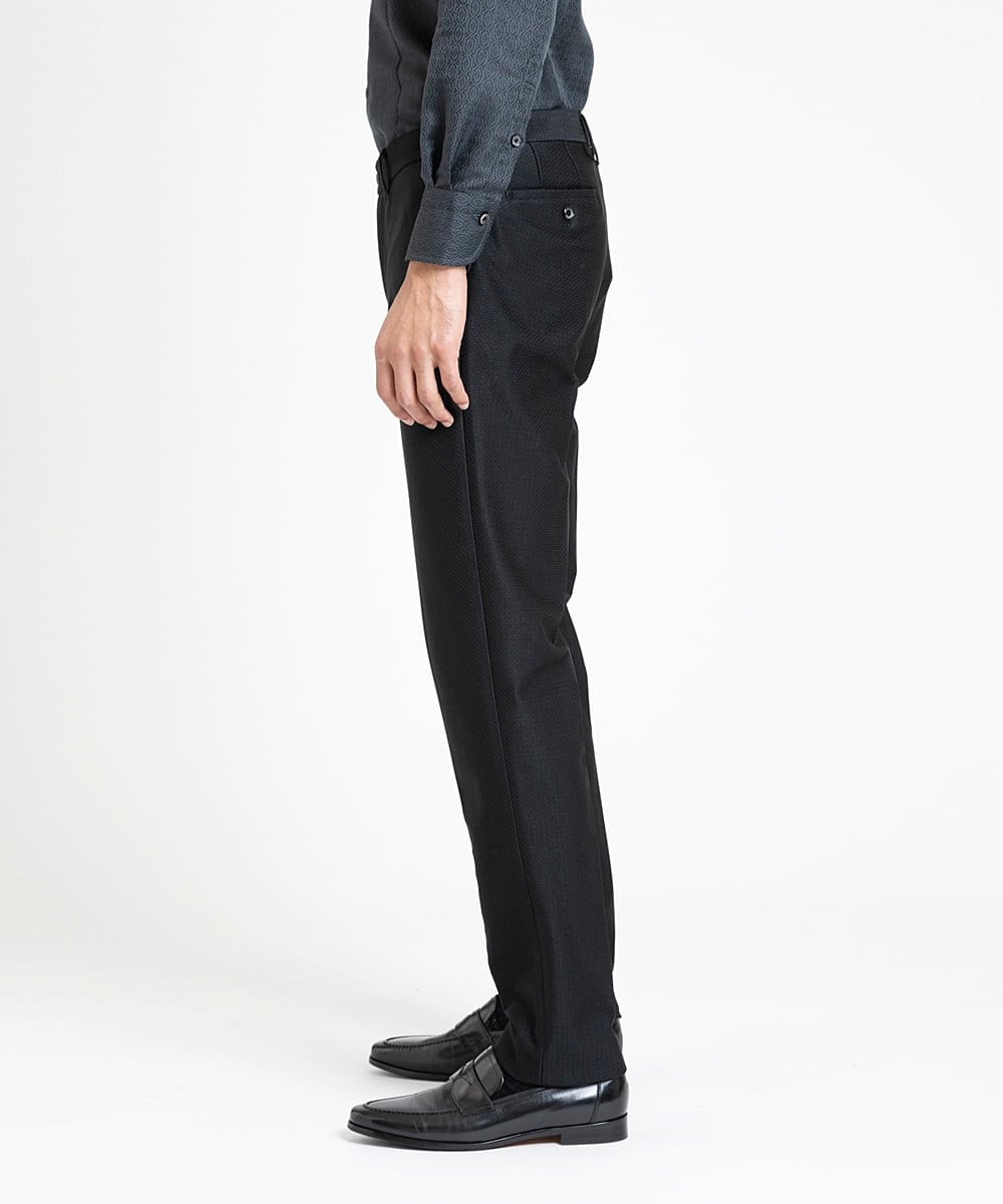 MNLDV57250 MICHEL KLEIN HOMME(ミッシェルクラン オム) ジャガードスラックスパンツ セットアップ ブラック