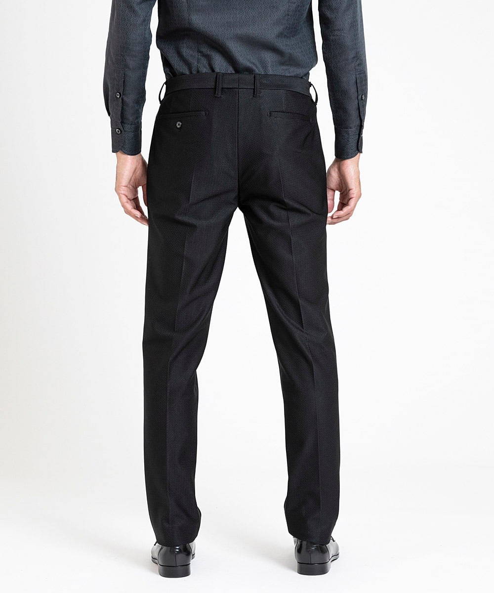 MNLDV57250 MICHEL KLEIN HOMME(ミッシェルクラン オム) ジャガードスラックスパンツ セットアップ ブラック