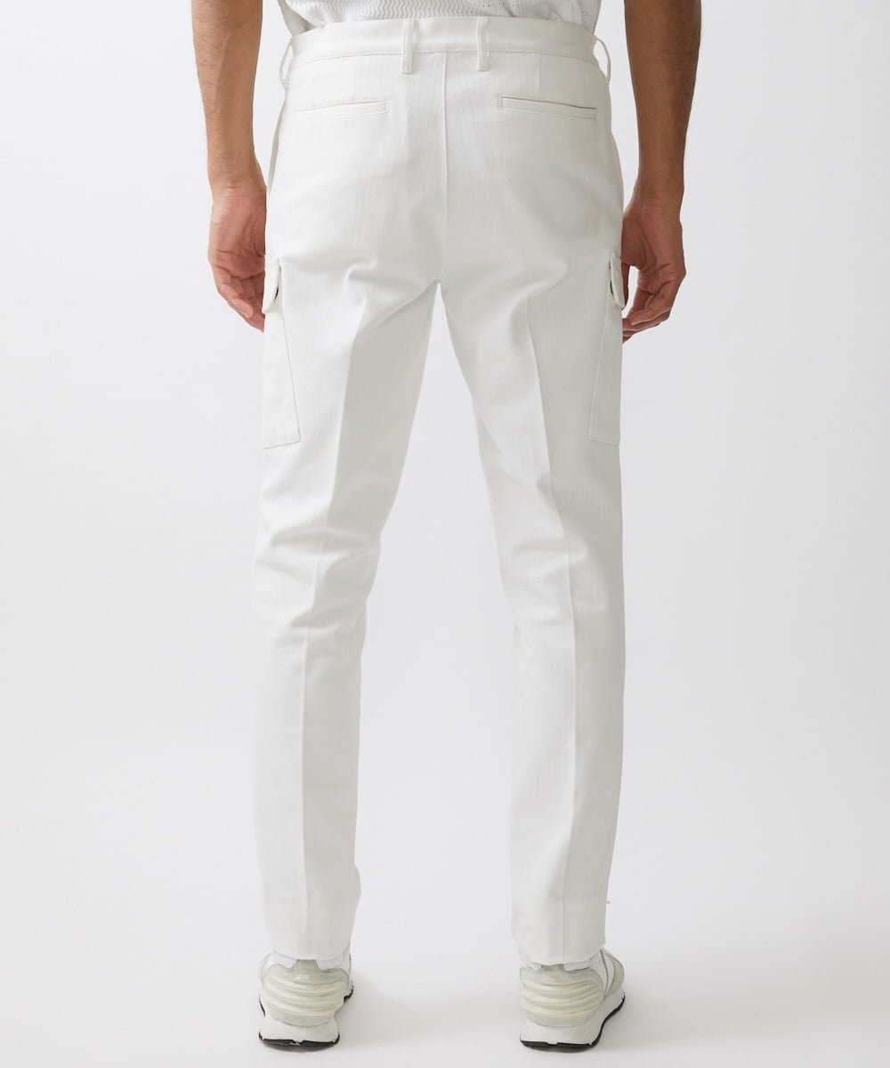 MNLDX62250 MICHEL KLEIN HOMME(ミッシェルクラン オム) プレビアシャンブレーカーゴパンツ 撥水 ホワイト(90)