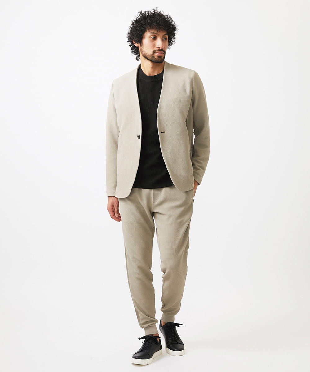 MNLGC58230 MICHEL KLEIN HOMME(ミッシェルクラン オム) ダブルフェイスジョガーパンツ セットアップ オフホワイト