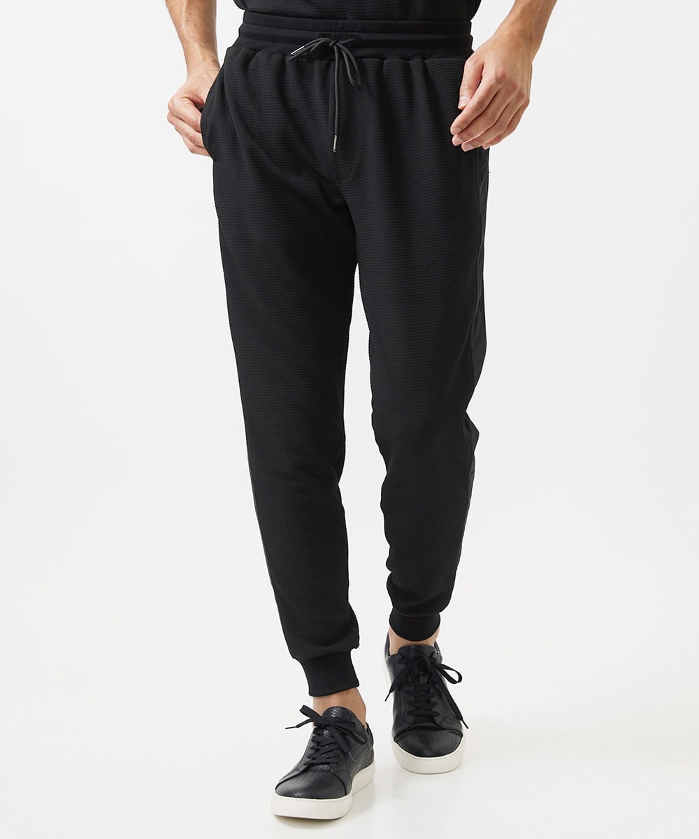 MNLGC58230 MICHEL KLEIN HOMME(ミッシェルクラン オム) ダブルフェイスジョガーパンツ セットアップ ブラック