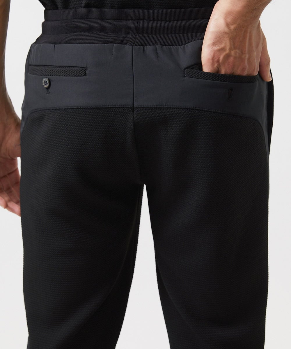 MNLGC58230 MICHEL KLEIN HOMME(ミッシェルクラン オム) ダブルフェイスジョガーパンツ セットアップ ブラック