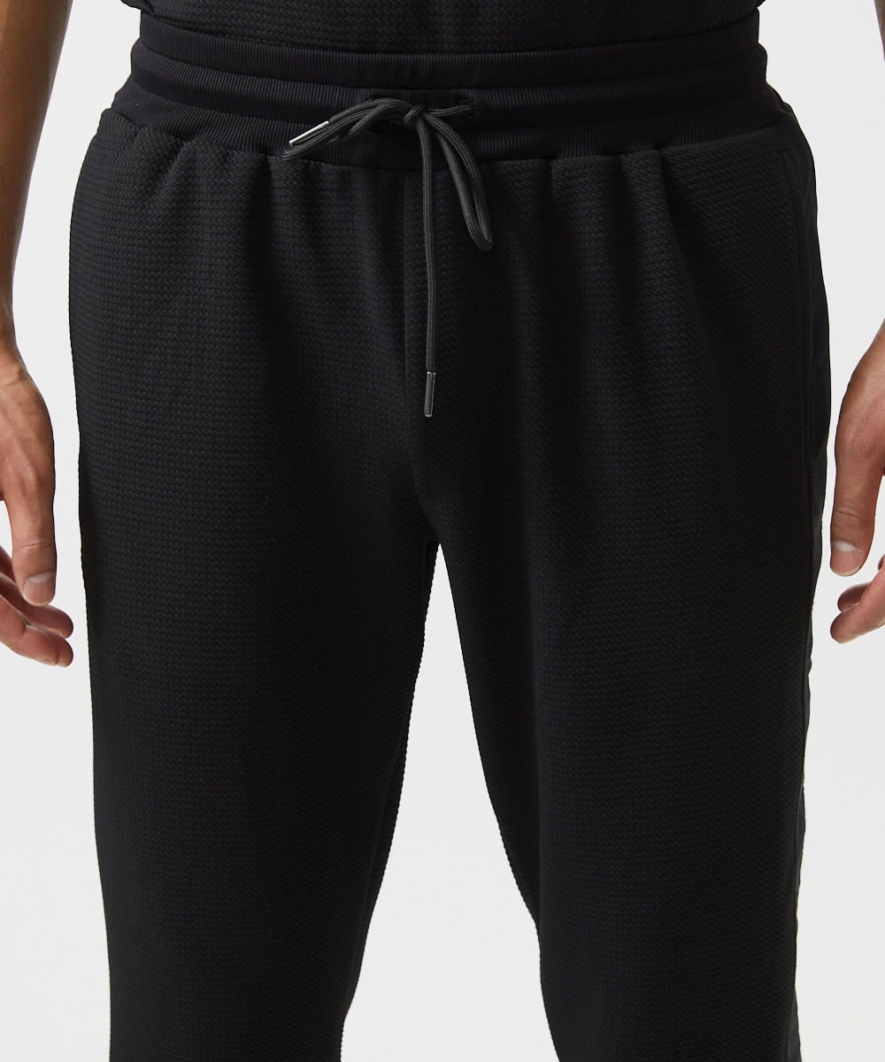 MNLGC58230 MICHEL KLEIN HOMME(ミッシェルクラン オム) ダブルフェイスジョガーパンツ セットアップ ブラック