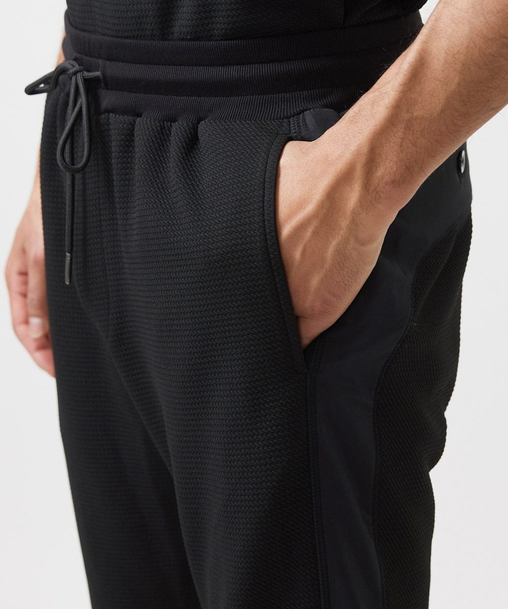 MNLGC58230 MICHEL KLEIN HOMME(ミッシェルクラン オム) ダブルフェイスジョガーパンツ セットアップ ブラック