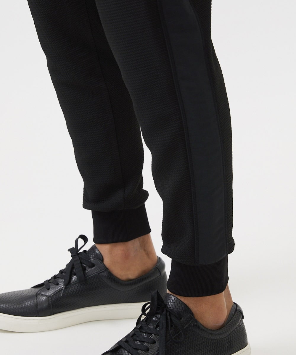 MNLGC58230 MICHEL KLEIN HOMME(ミッシェルクラン オム) ダブルフェイスジョガーパンツ セットアップ ブラック