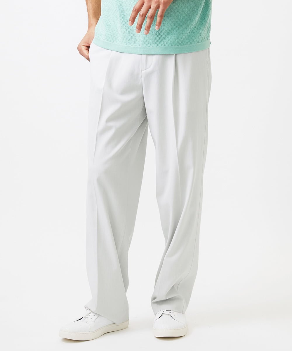 MNLGC59250 MICHEL KLEIN HOMME(ミッシェルクラン オム) リラックスワイドパンツ ライトグレー