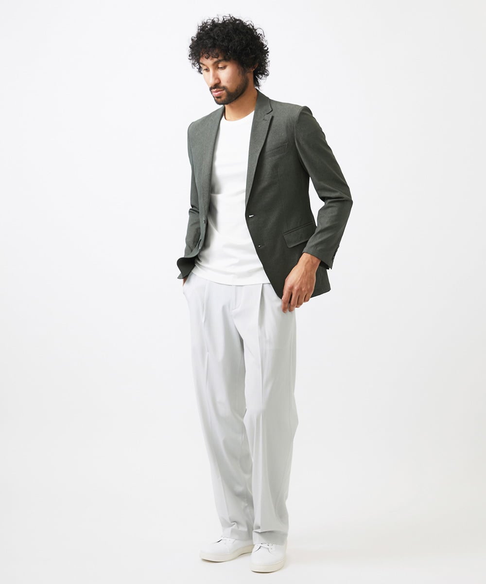 MNLGC59250 MICHEL KLEIN HOMME(ミッシェルクラン オム) リラックスワイドパンツ ライトグレー