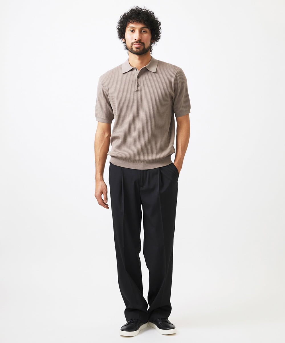 MNLGC59250 MICHEL KLEIN HOMME(ミッシェルクラン オム) リラックスワイドパンツ ブラック