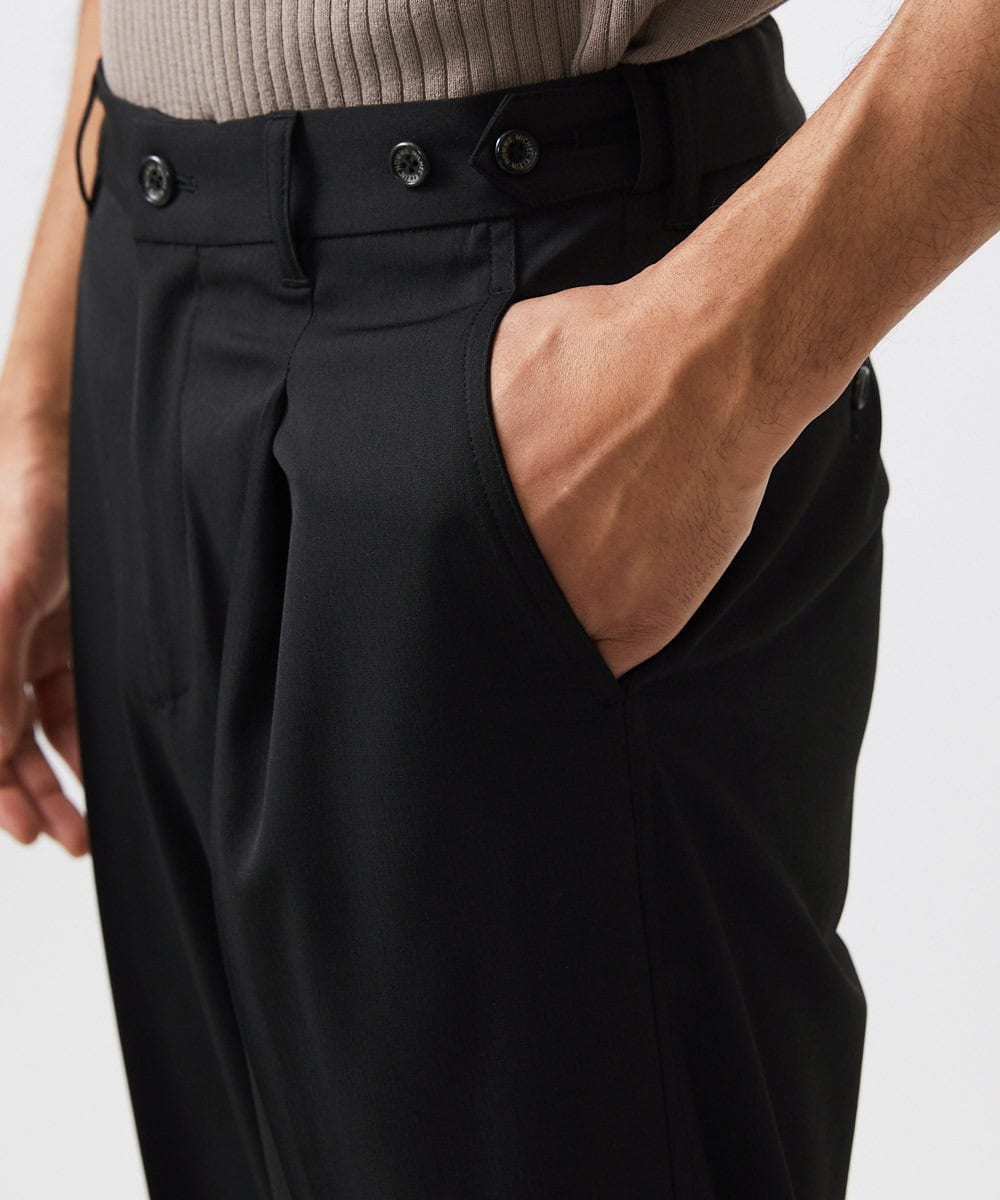 MNLGC59250 MICHEL KLEIN HOMME(ミッシェルクラン オム) リラックスワイドパンツ ブラック
