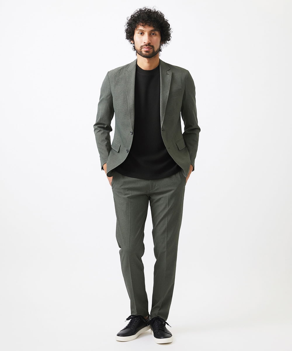 MNLGC64230 MICHEL KLEIN HOMME(ミッシェルクラン オム) メッシュスラックスパンツ セットアップ カーキ