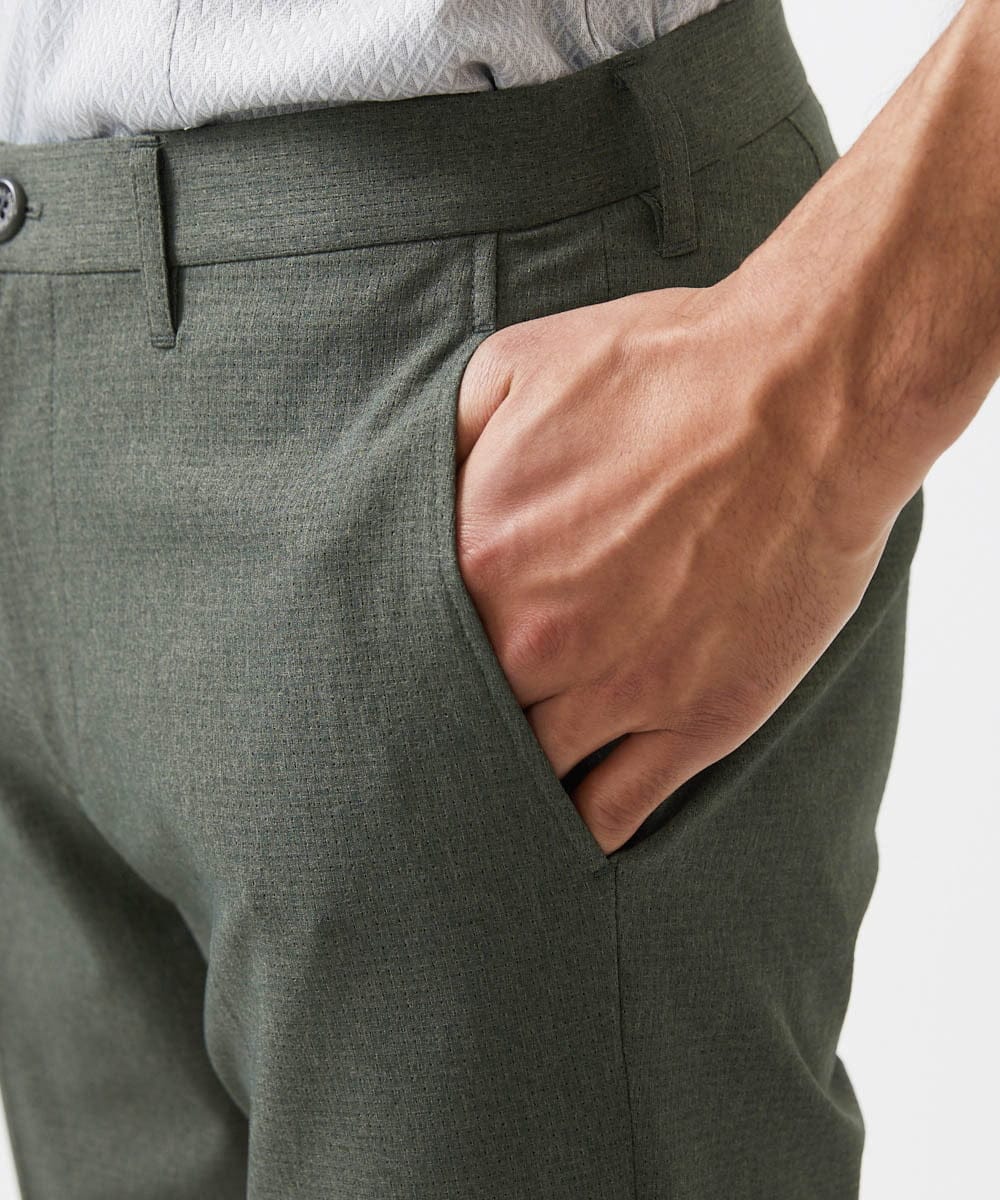 MNLGC64230 MICHEL KLEIN HOMME(ミッシェルクラン オム) メッシュスラックスパンツ セットアップ カーキ