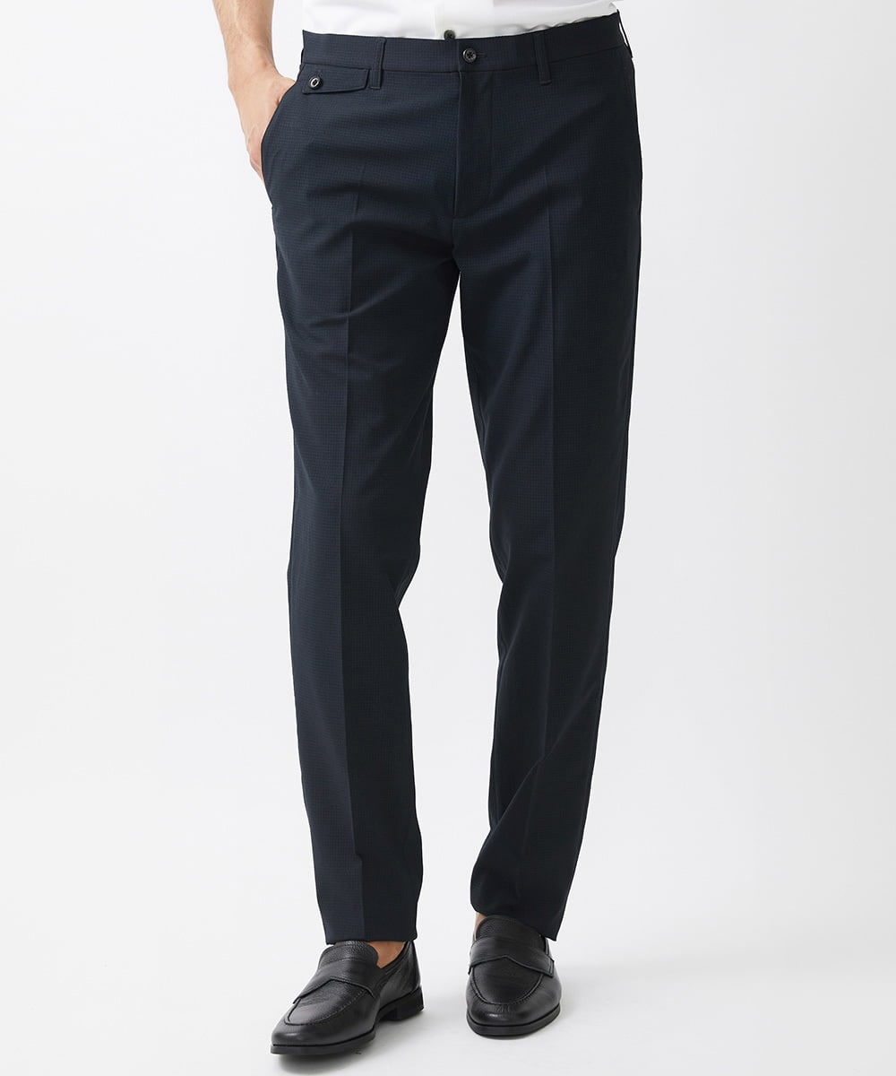 MNLGC64230 MICHEL KLEIN HOMME(ミッシェルクラン オム) メッシュスラックスパンツ セットアップ ブラック