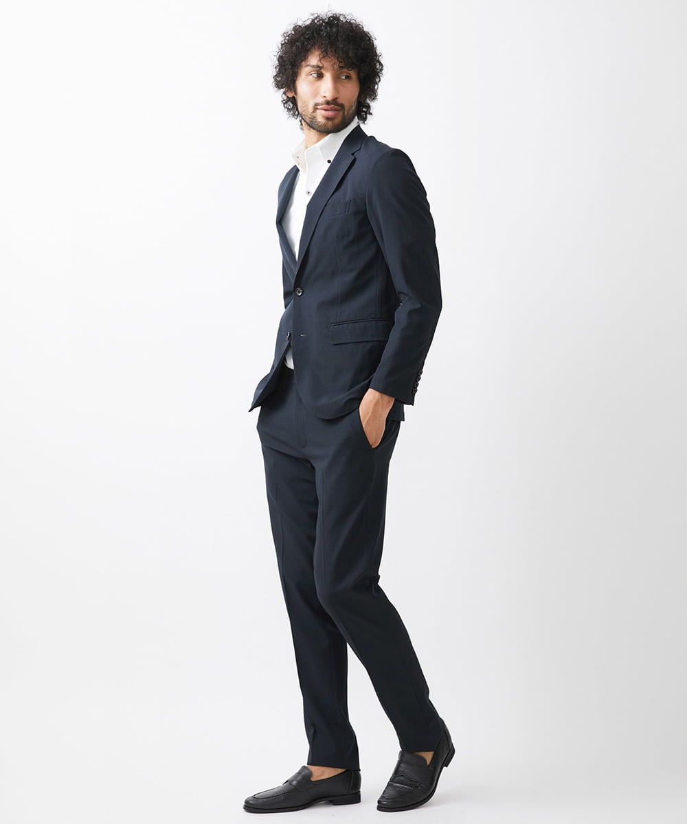 MNLGC64230 MICHEL KLEIN HOMME(ミッシェルクラン オム) メッシュスラックスパンツ セットアップ ブラック