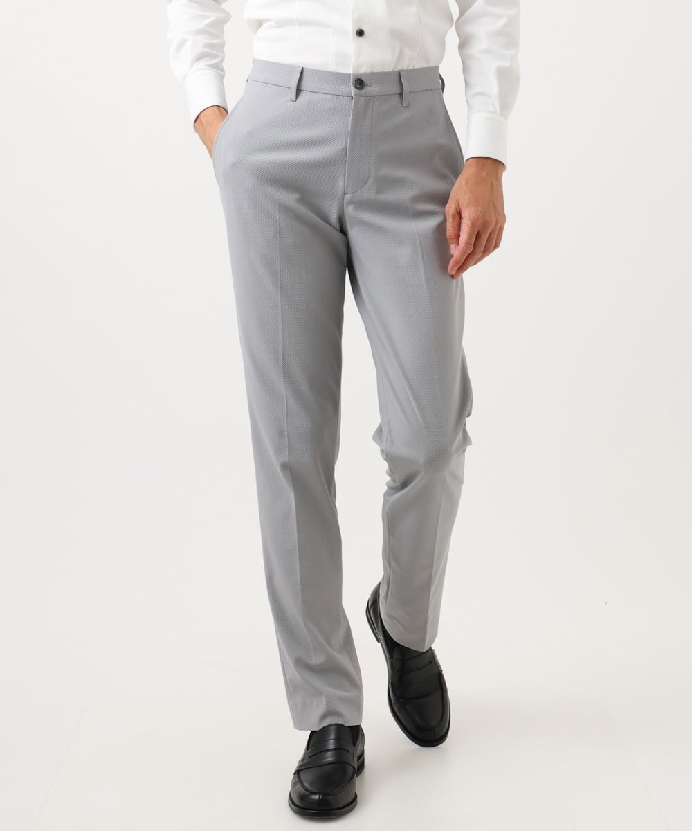 MNLGD03230 MICHEL KLEIN HOMME(ミッシェルクラン オム) 【セットアップ】コットンライクストレッチスラックスパンツ グレー