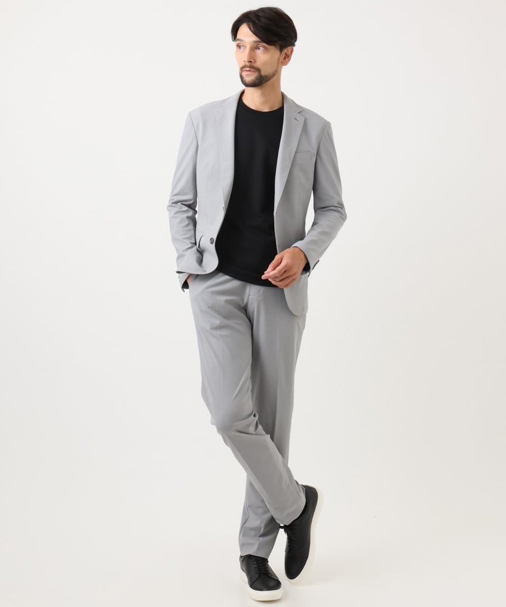 MNLGD03230 MICHEL KLEIN HOMME(ミッシェルクラン オム) 【セットアップ】コットンライクストレッチスラックスパンツ グレー