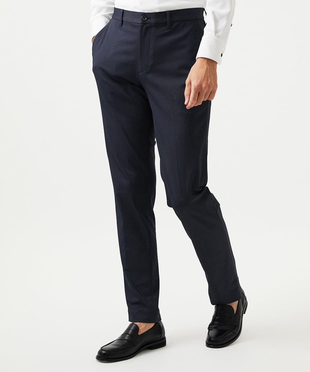 MNLGD04200 MICHEL KLEIN HOMME(ミッシェルクラン オム) 【セットアップ】ストレッチスラックスパンツ ネイビー